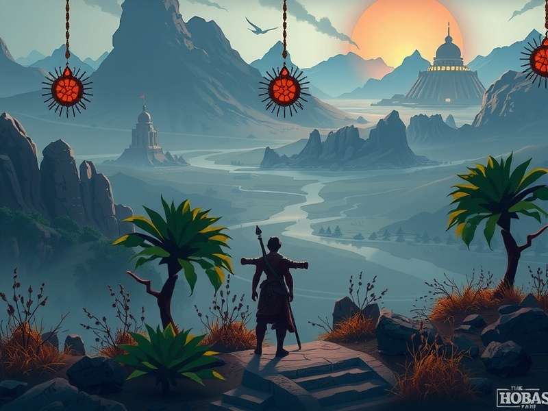 Sacred Path game hero image showing mythical Indian landscape